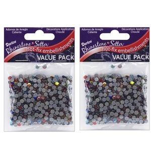 🆕 2-Pack Rhinestone Setter Hot-Fix Embellishments 4mm 750pc Multi Glass Stone
